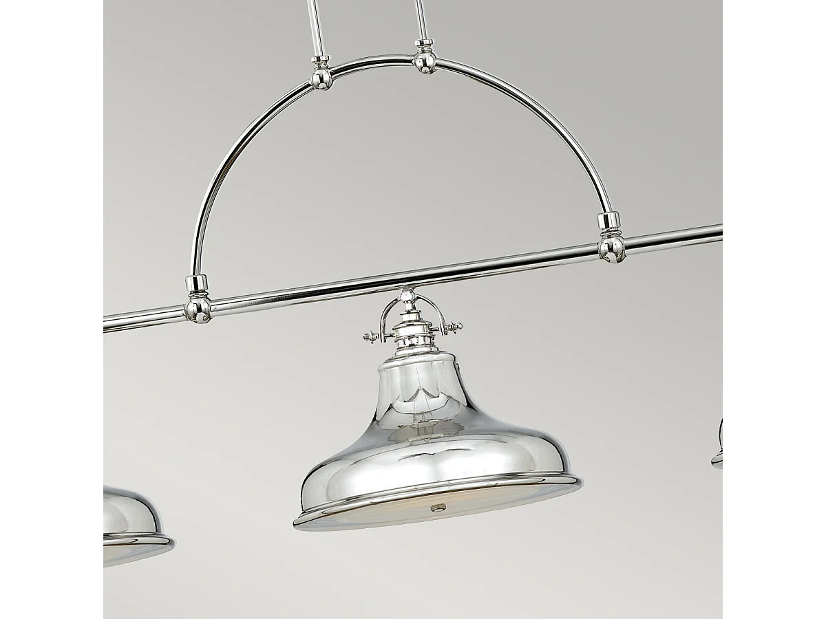 Elstead Emery - 3 licht Pendelleiste Kronleuchter licht Silver, E27