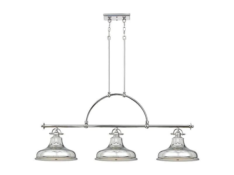 Elstead Emery - Lampadario a 3 luci a sospensione in argento chiaro, attacco E27