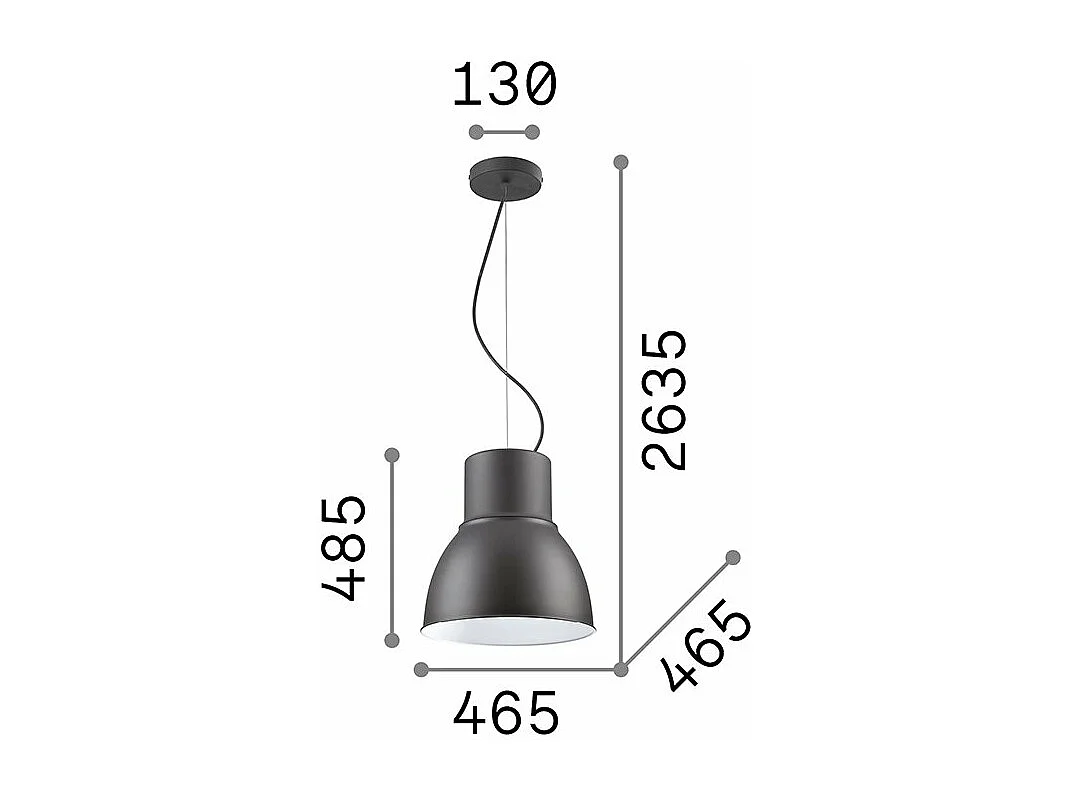 Ideal Lux BREEZE - Plafoniera Cupola da Interno 1 Luce Nera, E27
