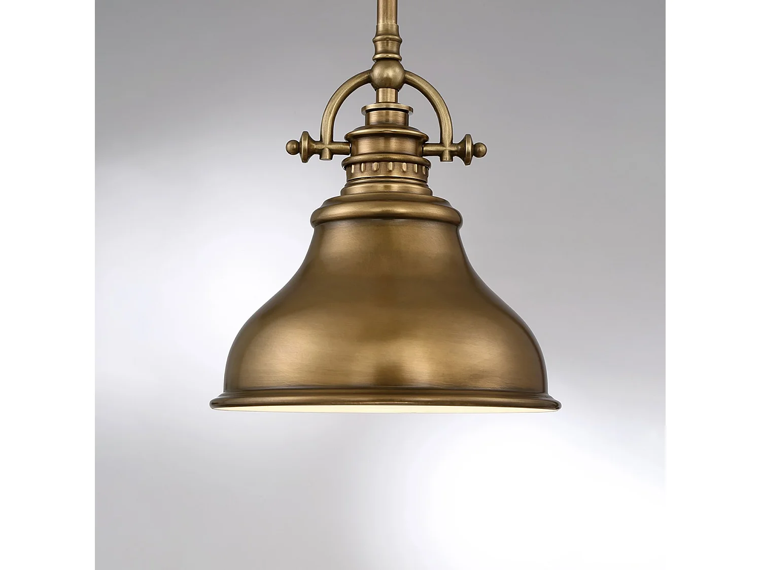 Elstead Emery - 1 licht Dome Decke Mini Anhänger Verwittertes Messing, E27