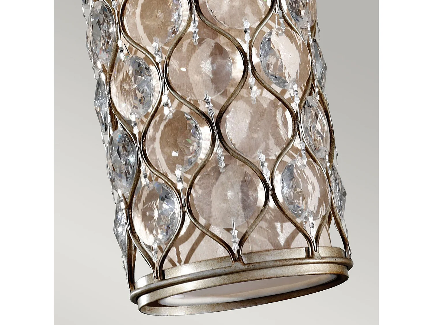 Sospensione Contemporanea Lucia Acciaio Argento Brunito Cristallo 1 Luce E27