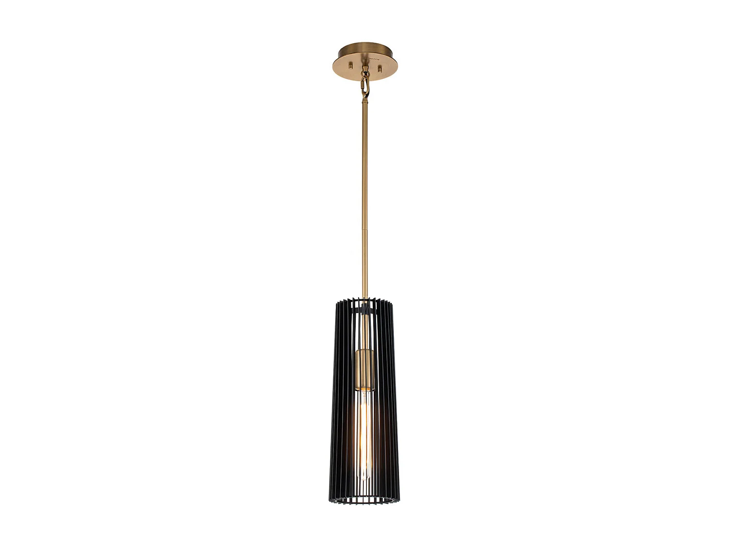 Elstead Kichler Linara Plafonnier Slim Suspension Noir & Laiton Naturel