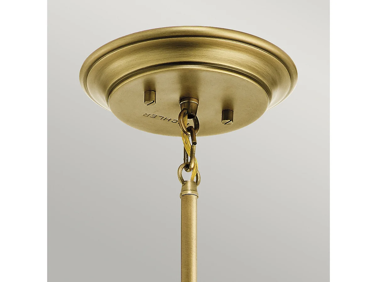 Mini sospensione a 1 luce Elstead Waverly, ottone naturale, attacco E27