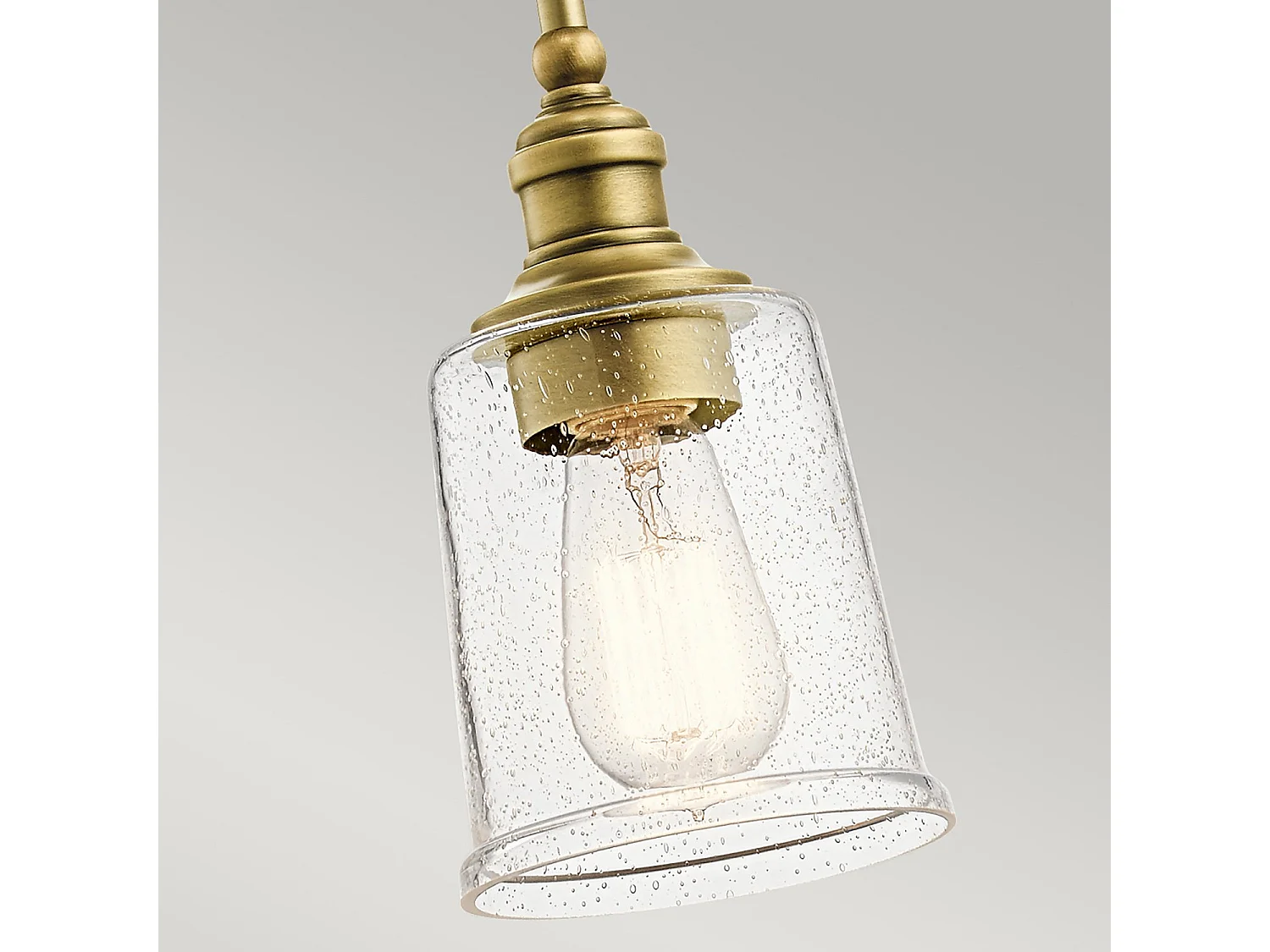 Mini sospensione a 1 luce Elstead Waverly, ottone naturale, attacco E27