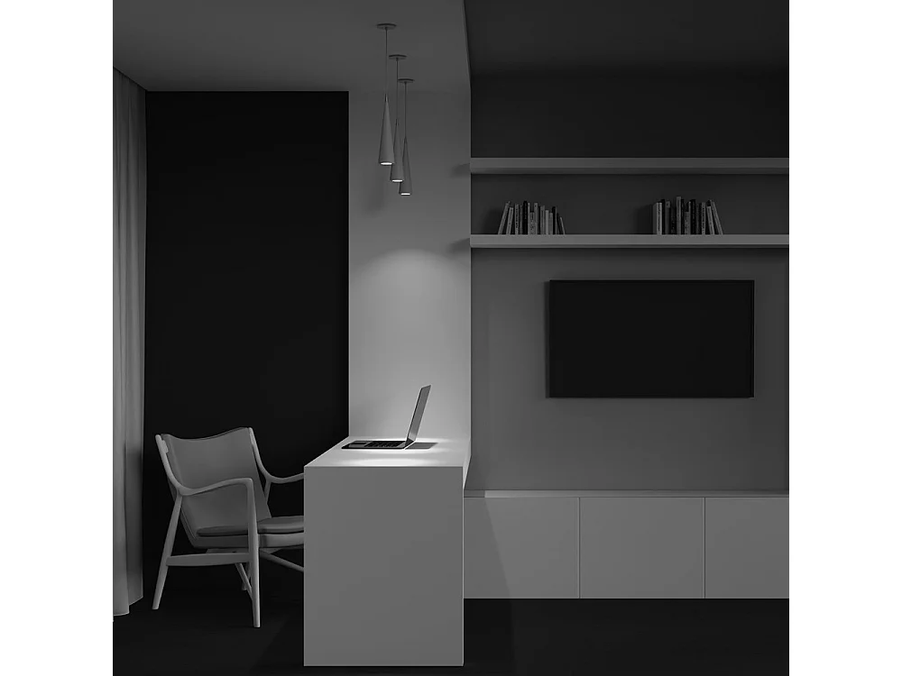 Nevill Lampada a Sospensione Slim da Soffitto Bianca, 1 Luce, GU10