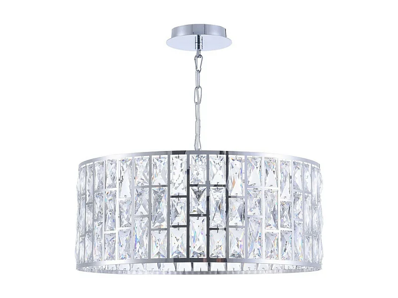 Gelid Araña Colgante Cilíndrico Cromo y Cristal, 4 Luces, E27