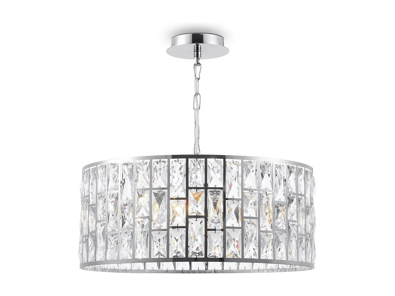 Gelid Araña Colgante Cilíndrico Cromo y Cristal, 4 Luces, E27