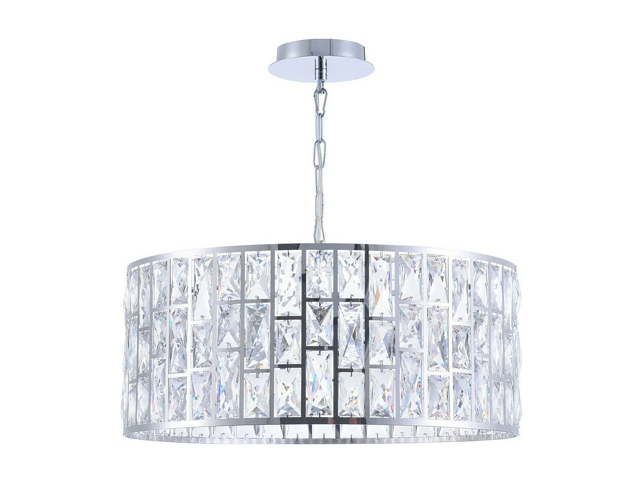 Gelid Araña Colgante Cilíndrico Cromo y Cristal, 4 Luces, E27