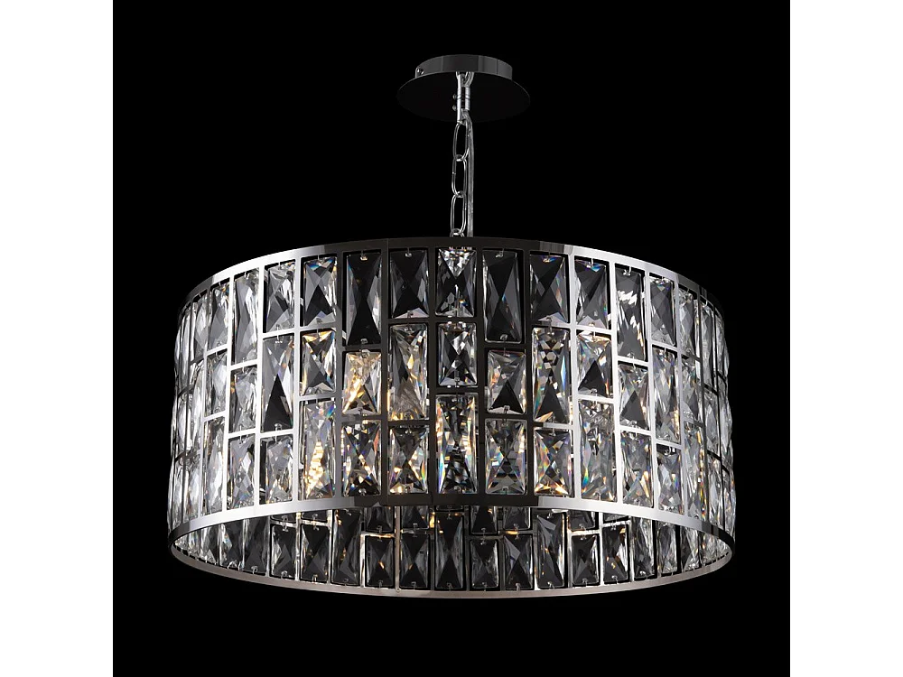 Gelid Araña Colgante Cilíndrico Cromo y Cristal, 4 Luces, E27