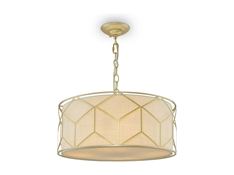 Maytoni Messina Klassische Messina 4 licht Gold Pendelleuchte Stoffschirm