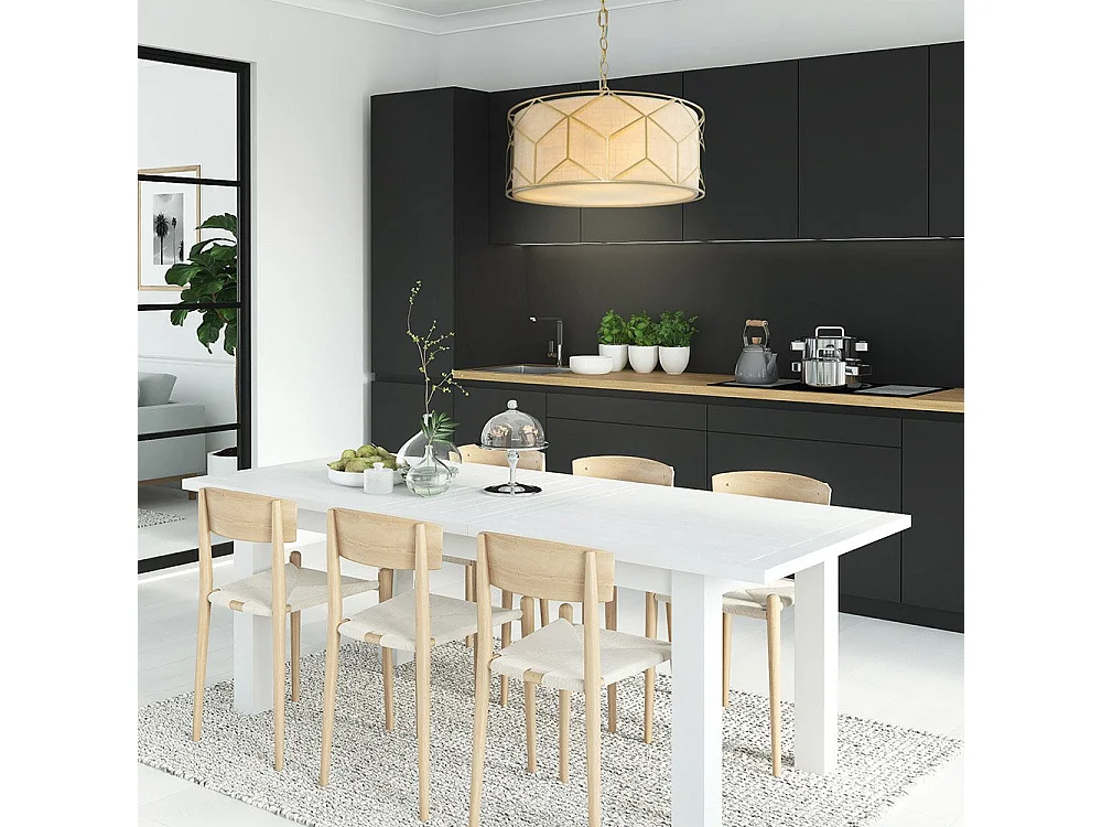 Maytoni Messina Klassische Messina 4 licht Gold Pendelleuchte Stoffschirm