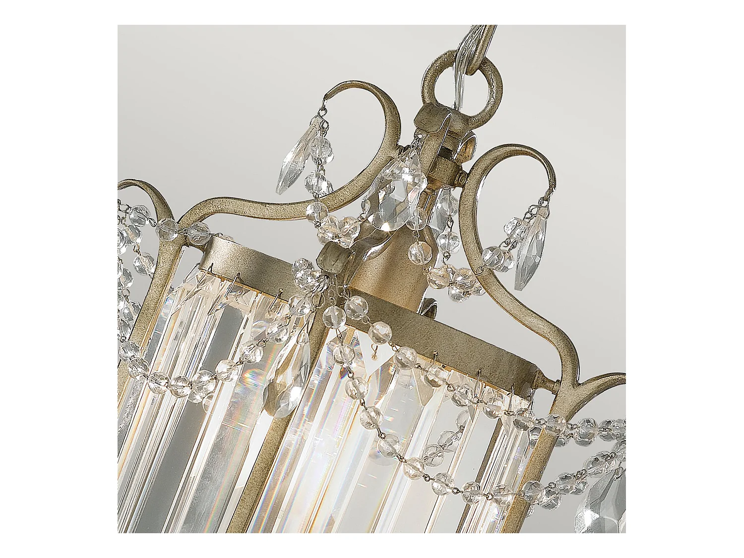 Sospensione Contemporanea Gianna Cristallo Argento Dorato Vetro Oro 1 Luce E27