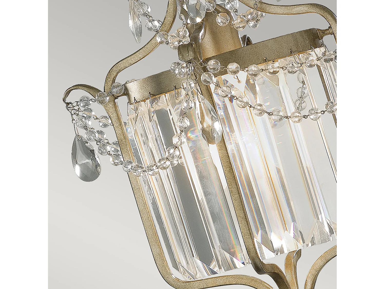 Sospensione Contemporanea Gianna Cristallo Argento Dorato Vetro Oro 1 Luce E27