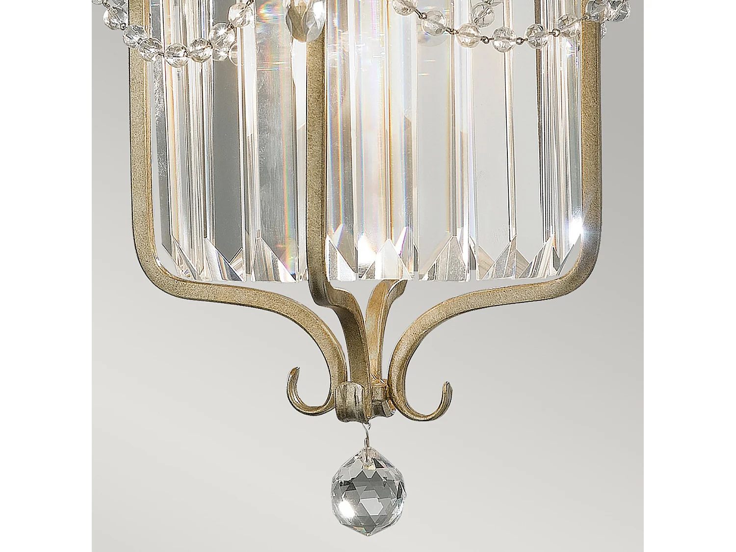 Sospensione Contemporanea Gianna Cristallo Argento Dorato Vetro Oro 1 Luce E27