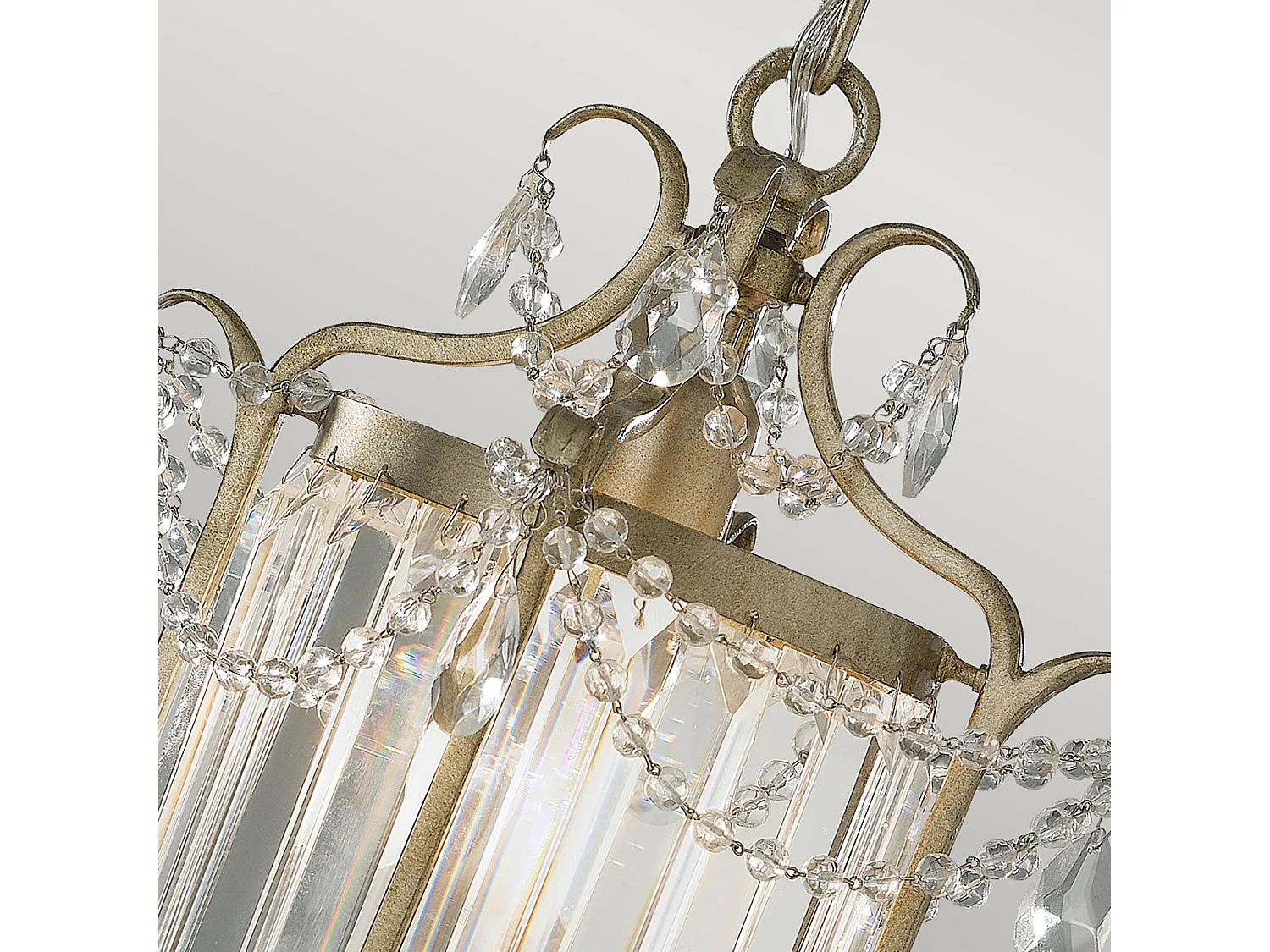 Sospensione Contemporanea Gianna Cristallo Argento Dorato Vetro Oro 1 Luce E27