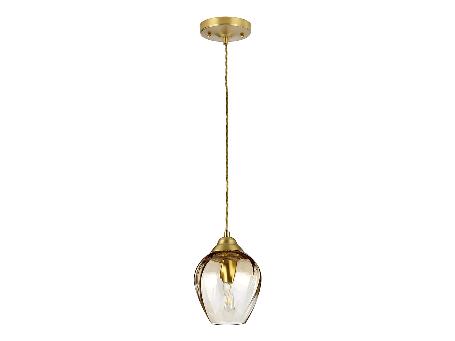 Pendant lamp Elstead Lighting (TIBER-P-AMBER) Tiber steel, glass E27 / Default Title