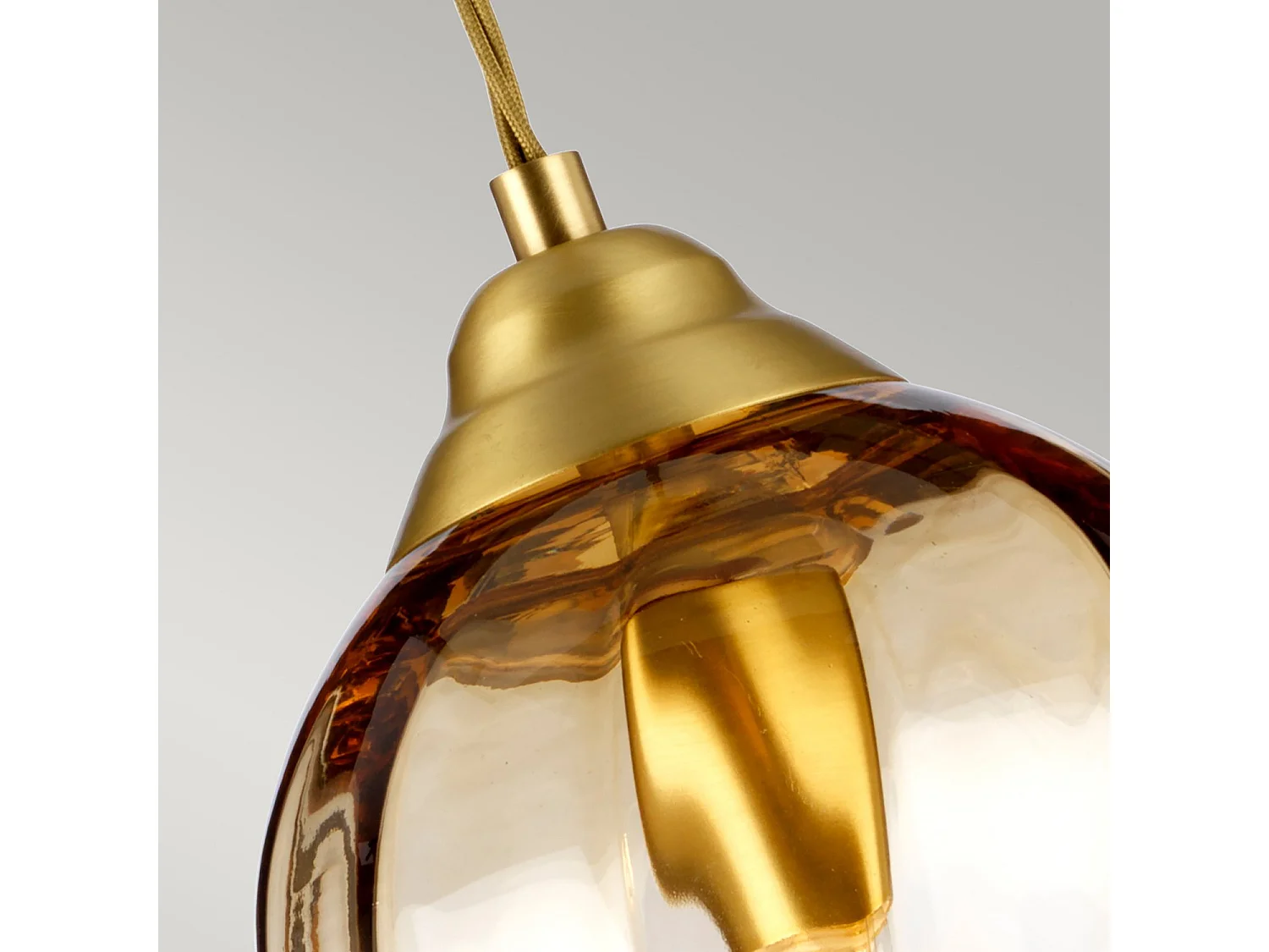 Pendant lamp Elstead Lighting (TIBER-P-AMBER) Tiber steel, glass E27 / Default Title