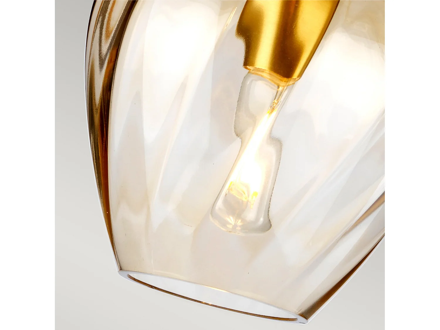 Pendant lamp Elstead Lighting (TIBER-P-AMBER) Tiber steel, glass E27 / Default Title