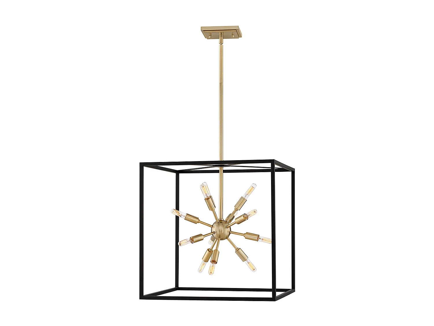 Aros Lisa McDennon par Hinkley Suspension 12 Lumières Noir & Laiton Chaud