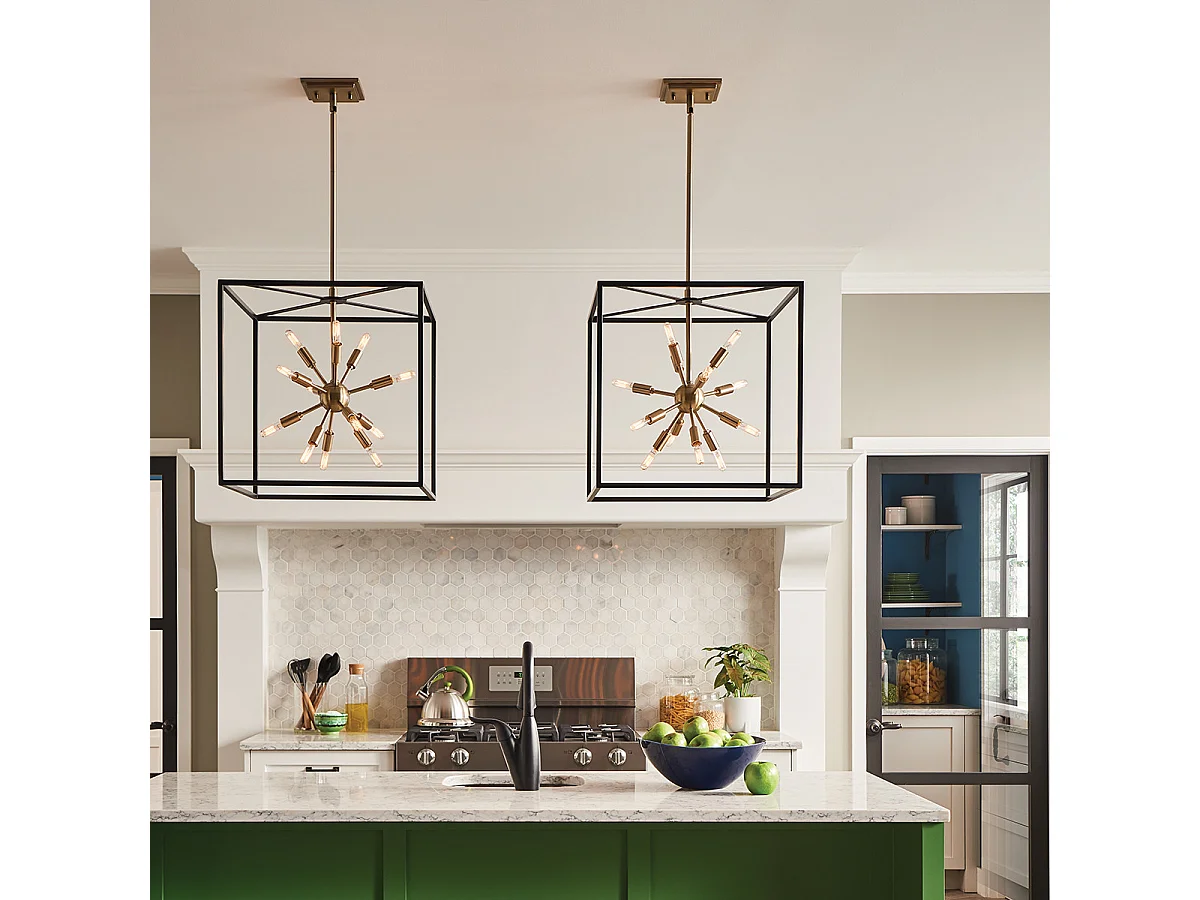 Aros Lisa McDennon par Hinkley Suspension 12 Lumières Noir & Laiton Chaud