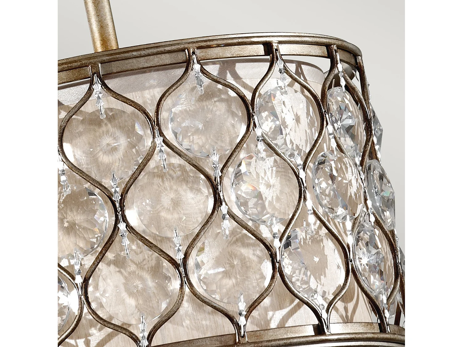 Sospensione Contemporanea Lucia In Acciaio Argento Brunito Cristallo 1 Luce E27