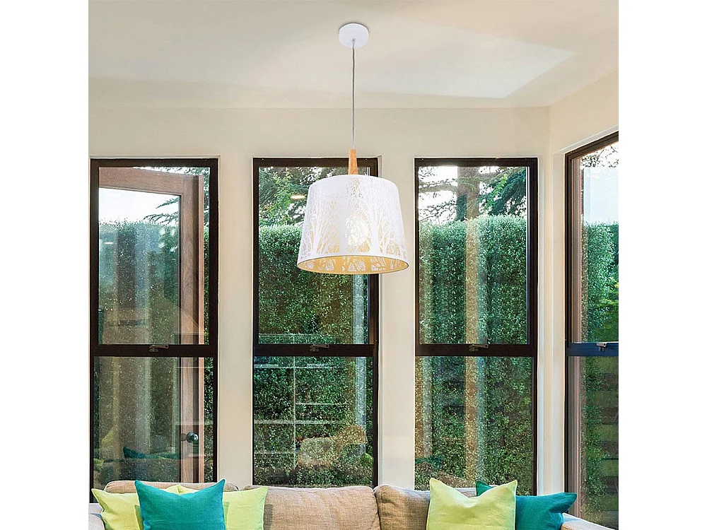 Lantern Lámpara Colgante Techo Dome Blanco, 1 Luz, E27