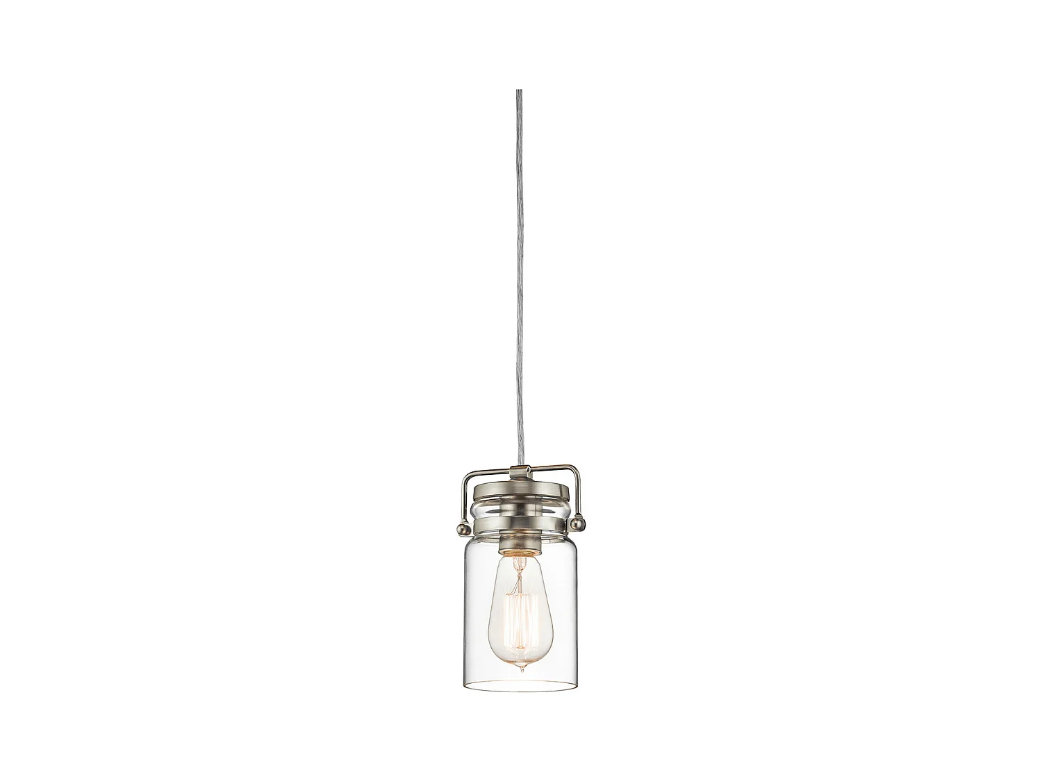 Elstead Brinley Mini suspension à 1 ampoule au plafond, nickel brossé, E27