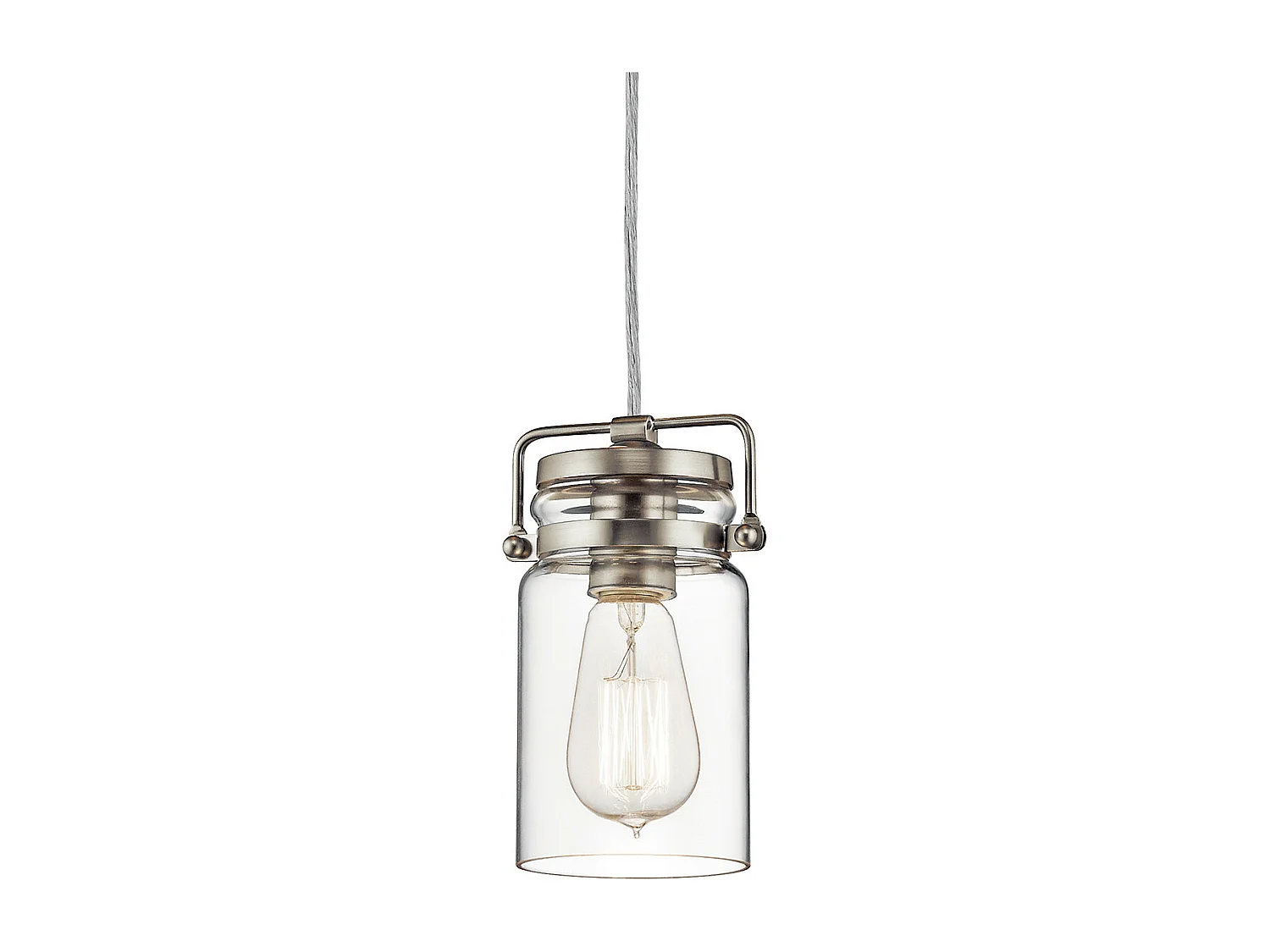 Elstead Brinley Mini suspension à 1 ampoule au plafond, nickel brossé, E27