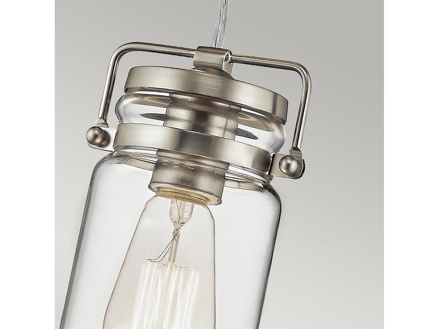 Elstead Brinley Mini suspension à 1 ampoule au plafond, nickel brossé, E27