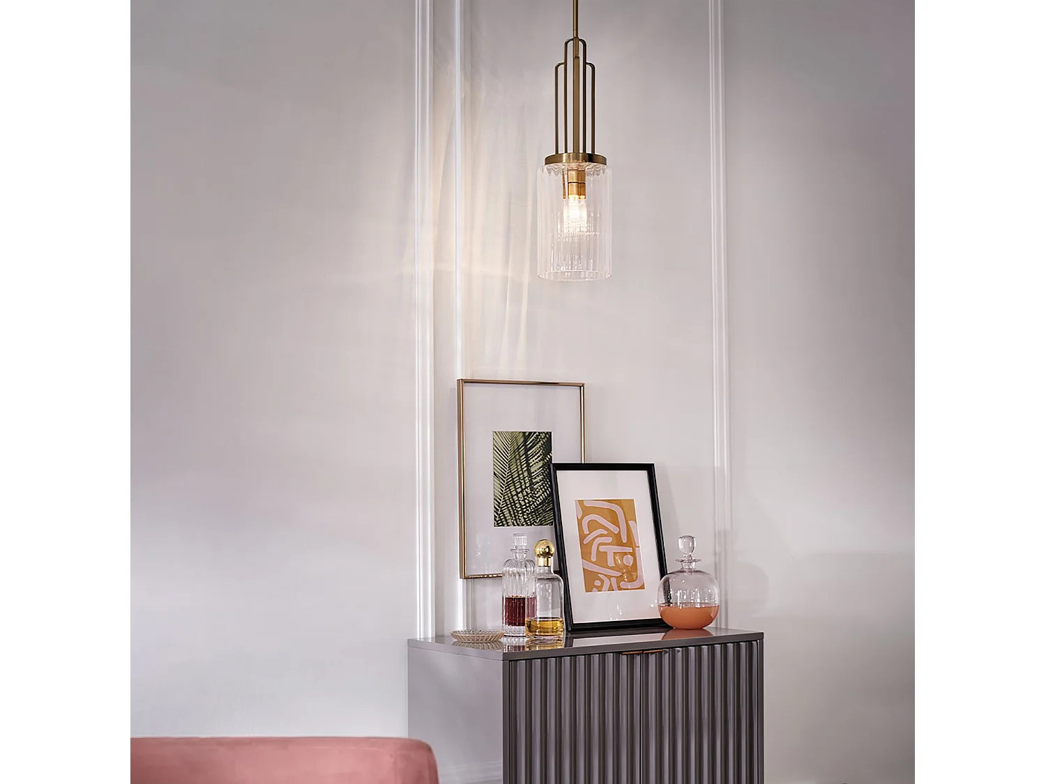 Elstead Kichler Kimrose Plafoniera a sospensione a cupola in ottone naturale spazzolato