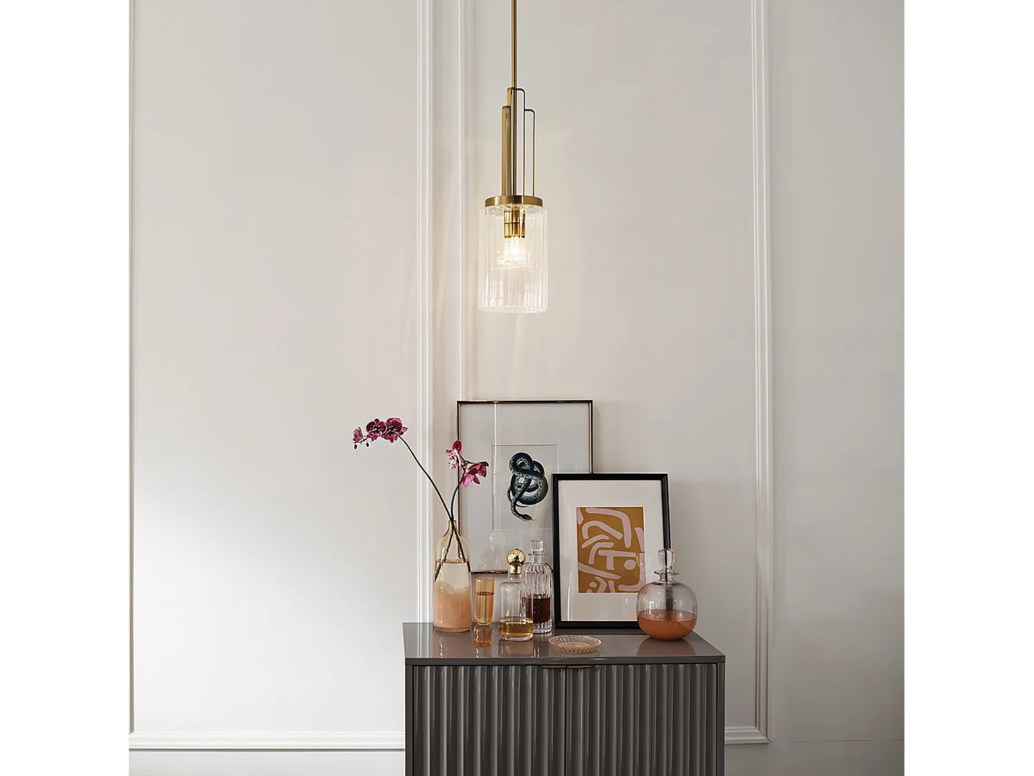 Elstead Kichler Kimrose Plafoniera a sospensione a cupola in ottone naturale spazzolato