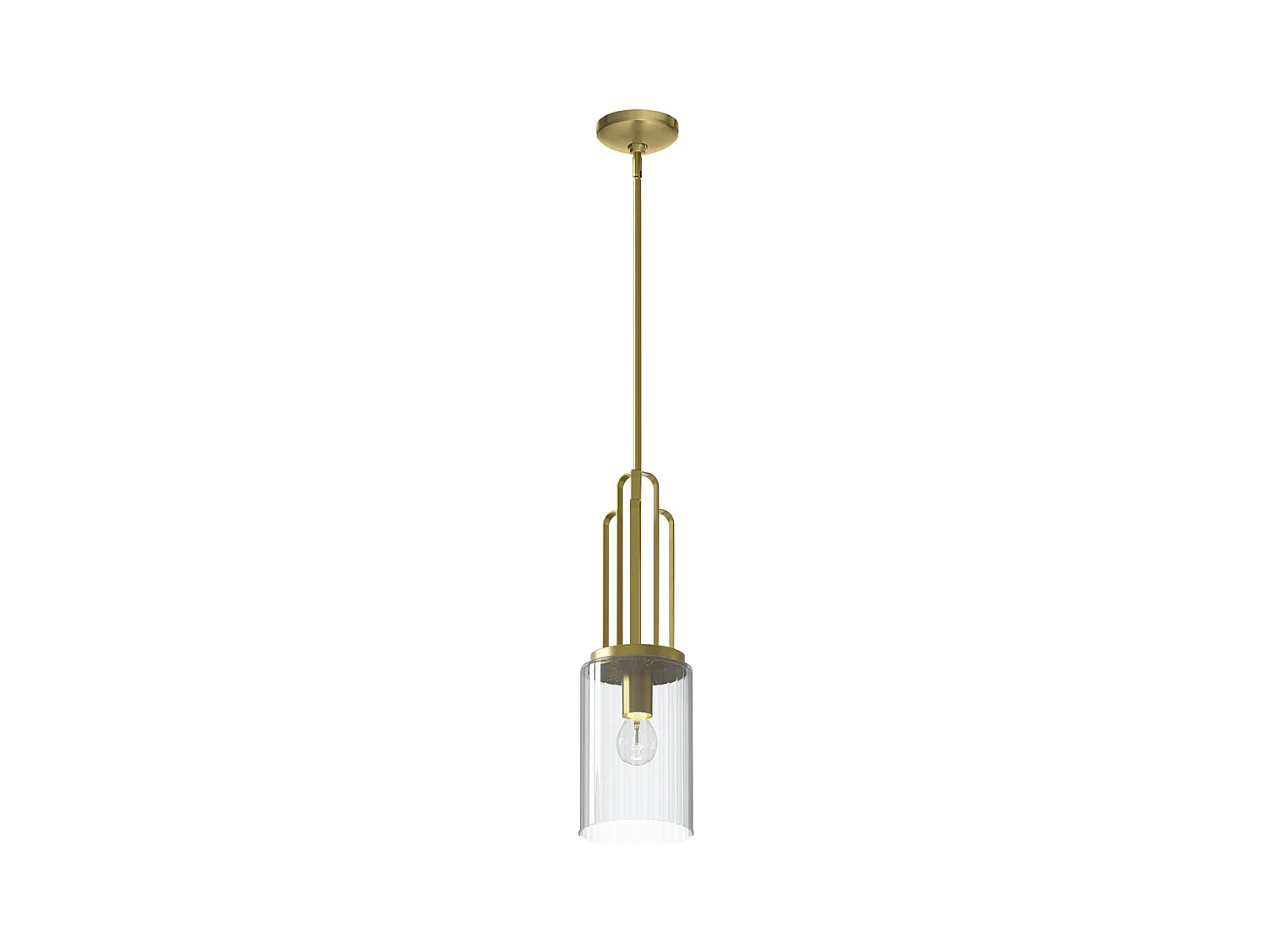 Elstead Kichler Kimrose Dome Suspension Plafonnier Laiton Naturel Brossé