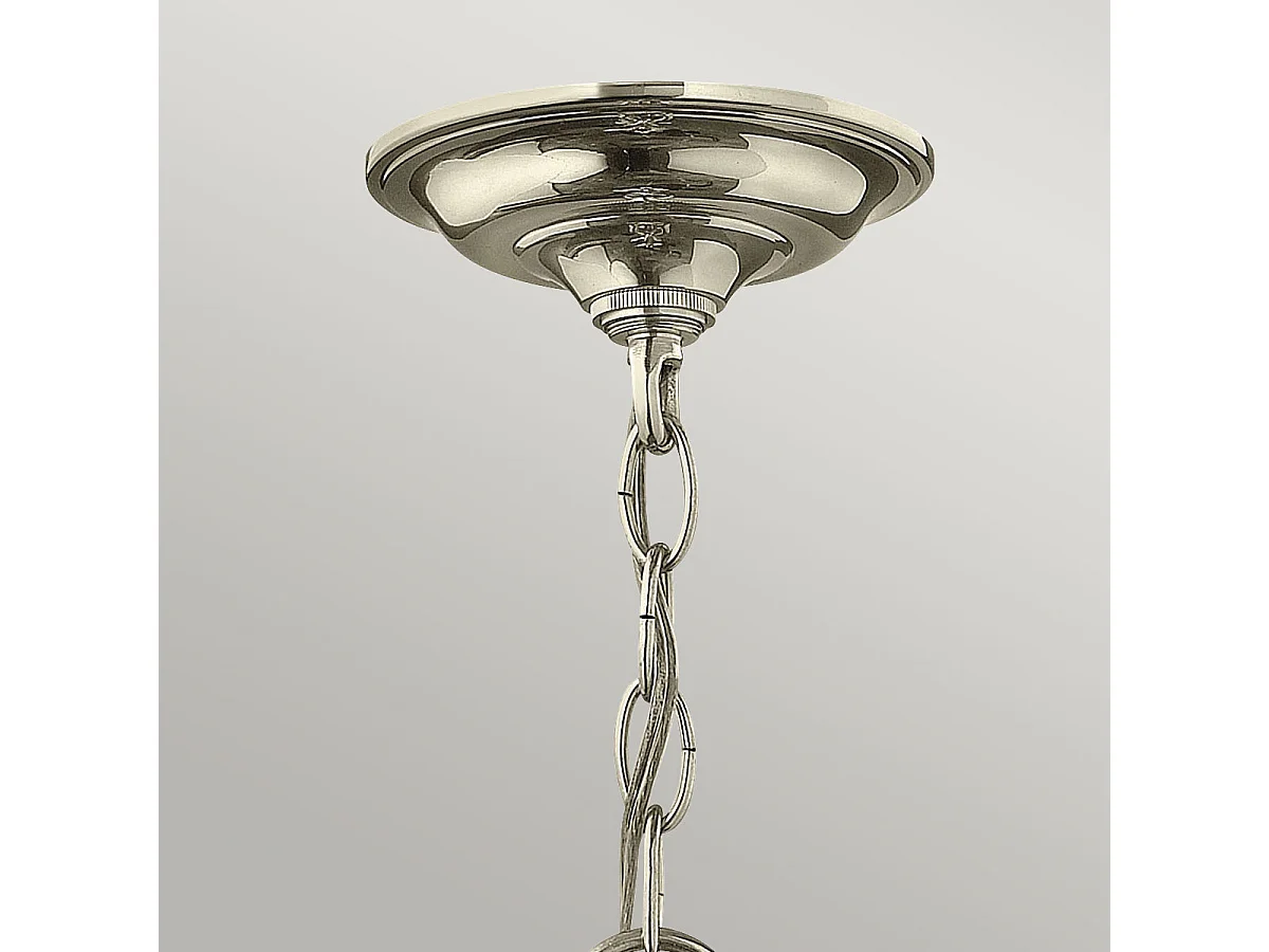 Elstead Gentry - Lampada a sospensione media a 4 candele - Nichel lucido