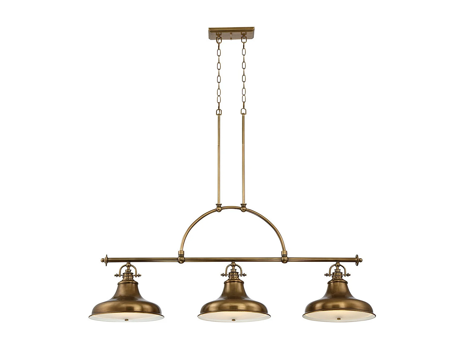Elstead Emery - 3 licht Pendelleiste Kronleuchter licht Weathered Brass, E27