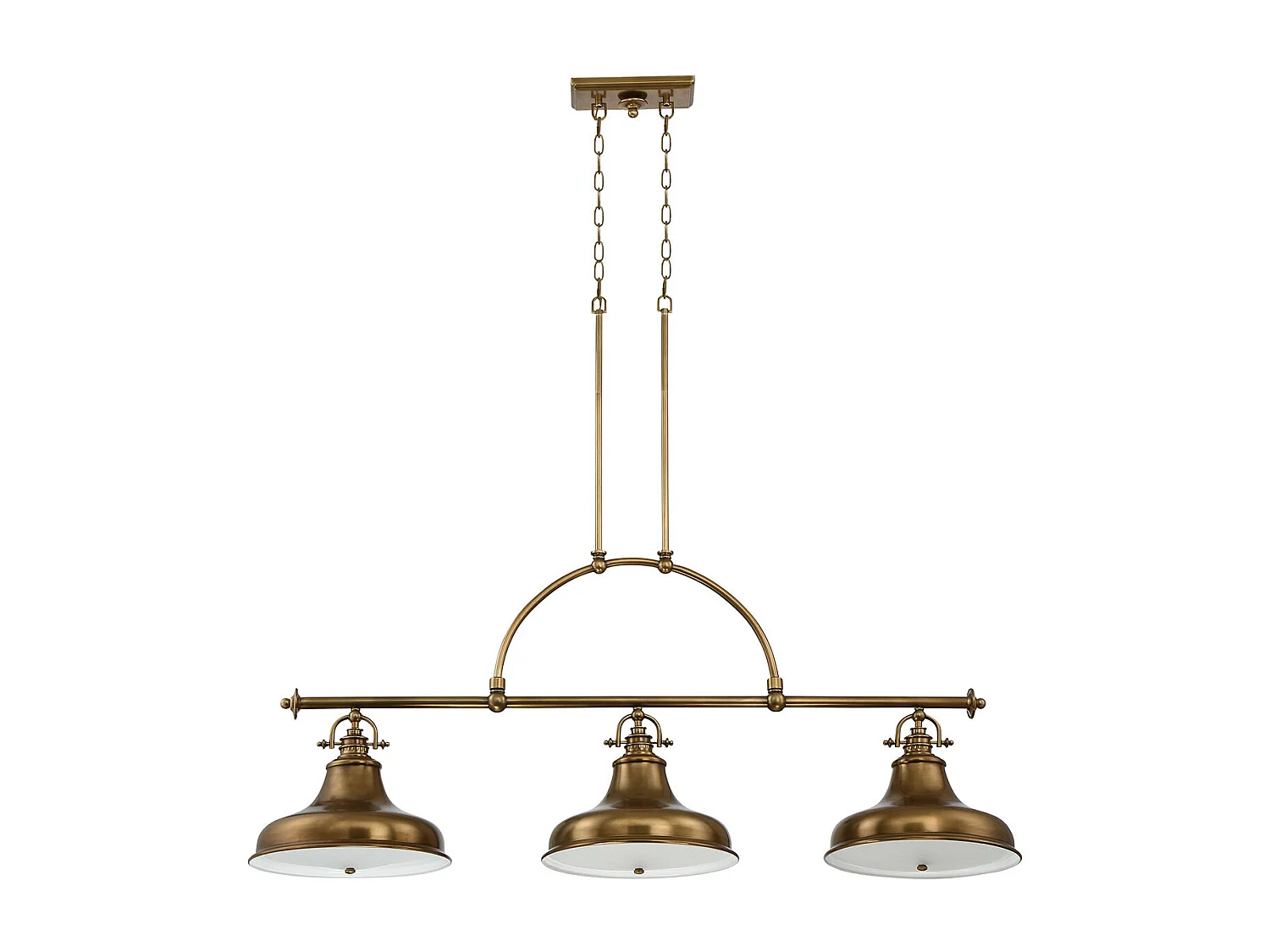Elstead Emery - 3 licht Pendelleiste Kronleuchter licht Weathered Brass, E27