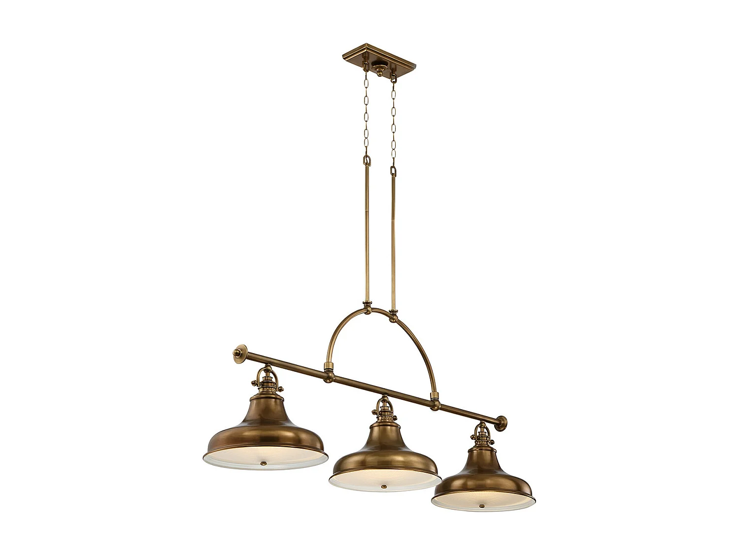 Elstead Emery - Lampadario a sospensione a 3 luci in ottone anticato, E27