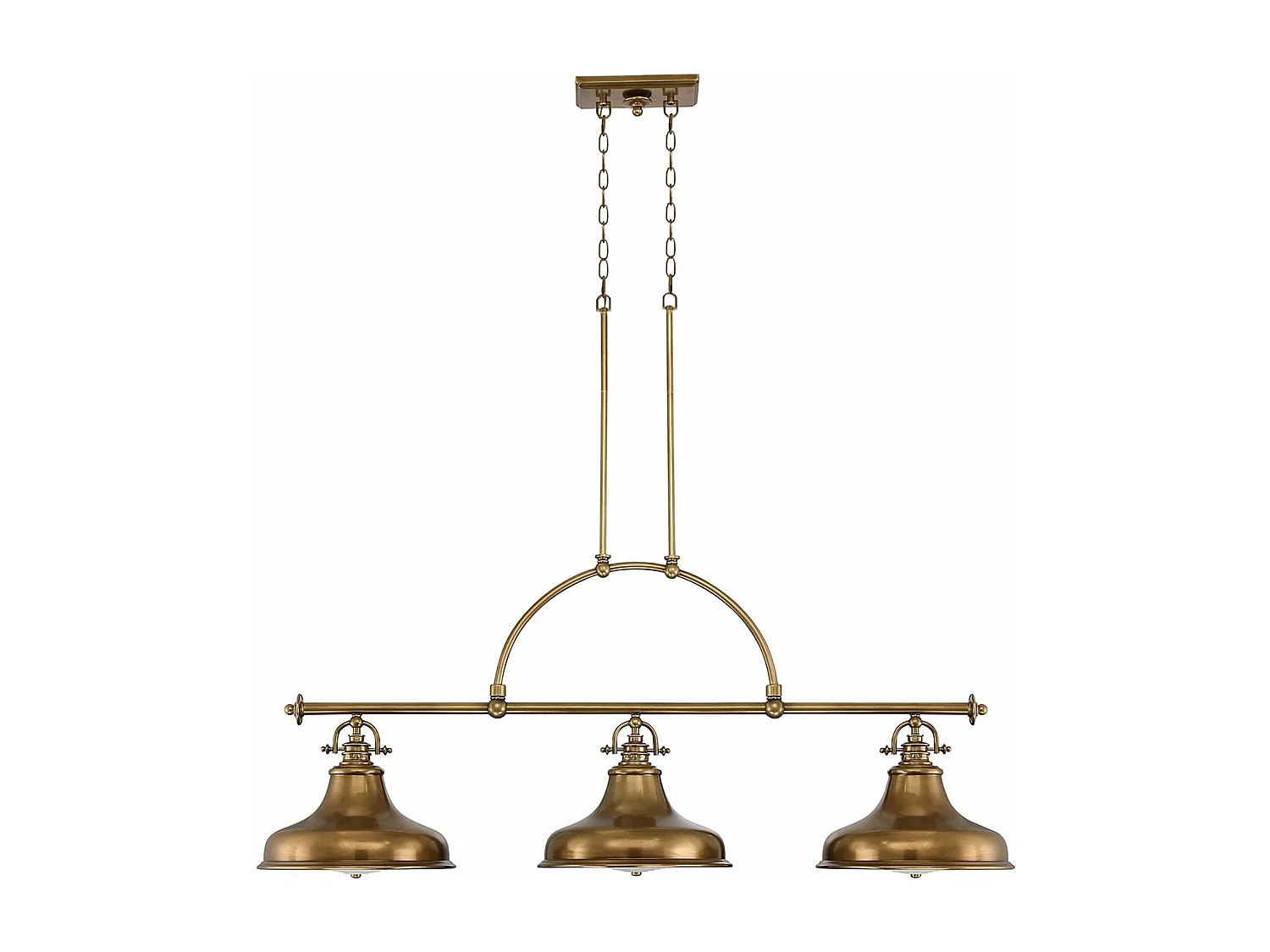 Elstead Emery - Lampadario a sospensione a 3 luci in ottone anticato, E27