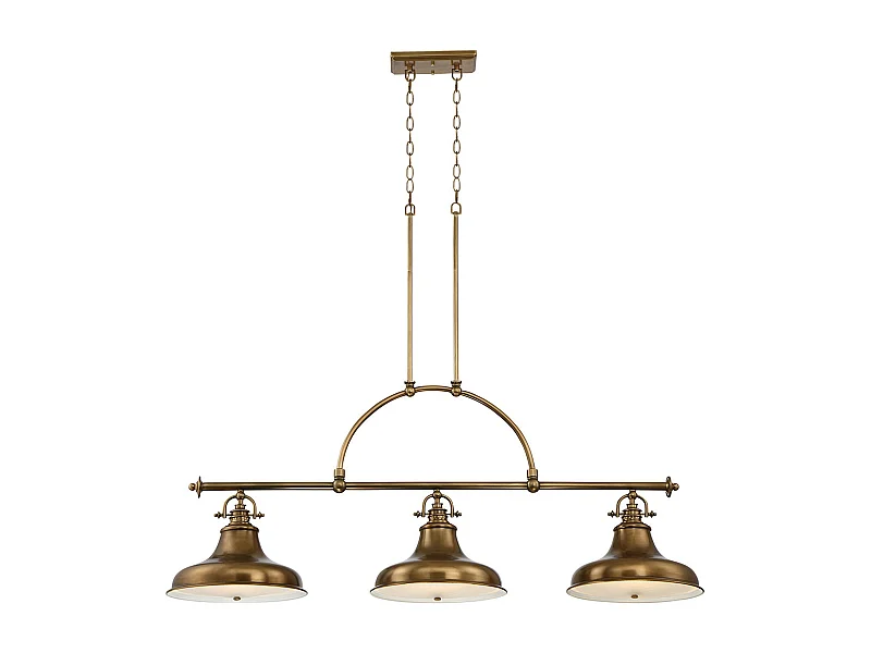 Elstead Emery - Lampadario a sospensione a 3 luci in ottone anticato, E27