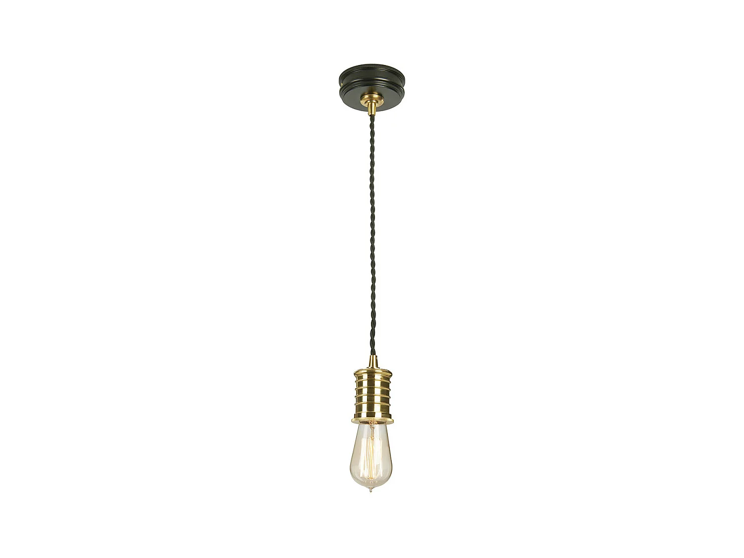 Elstead Douille - 1 Lichtdeckenanhänger Schwarz, Messing, E27