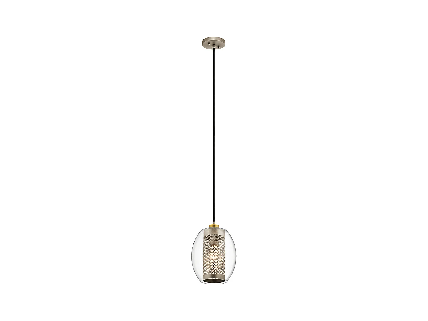 Elstead Kichler Asher Plafonnier Suspendu Dome Étain Antique