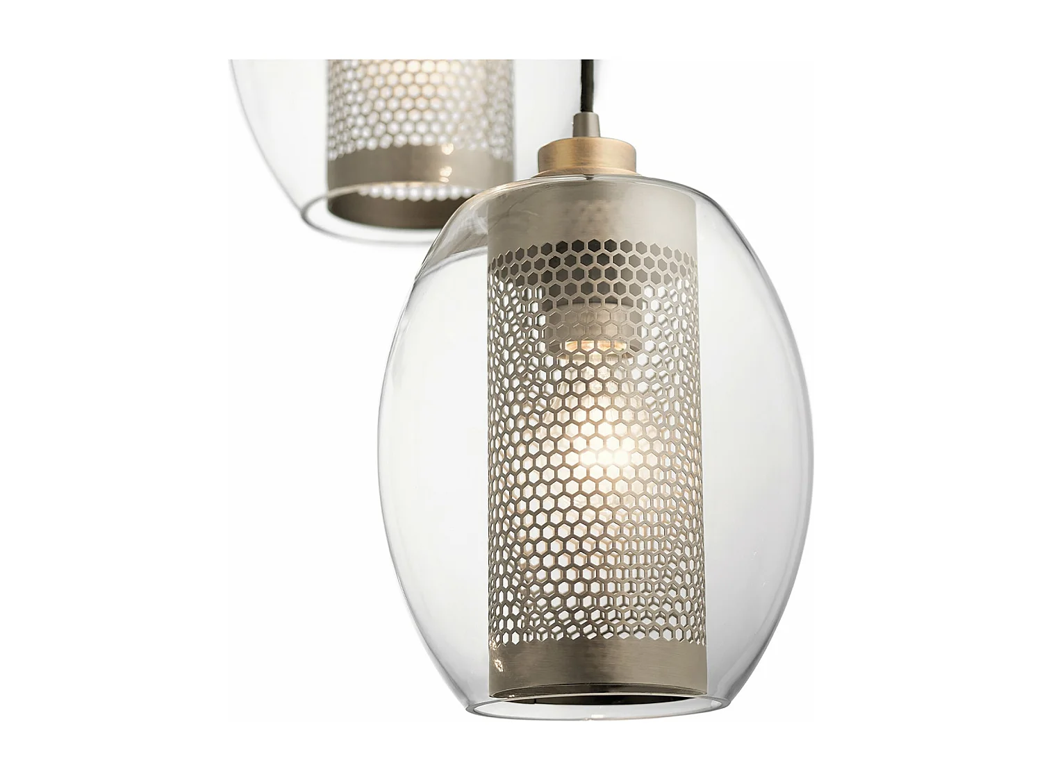 Elstead Kichler Asher Plafonnier Suspendu Dome Étain Antique