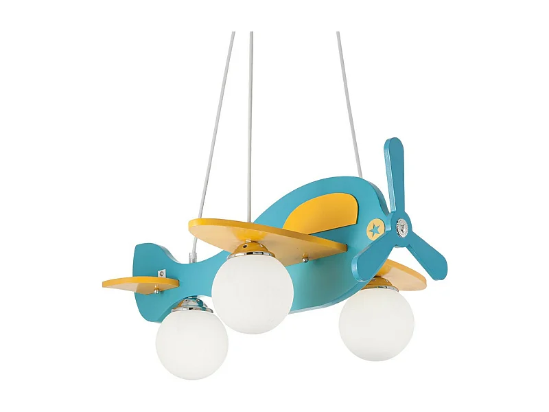 Ideal Lux Avion Pendentif avion bleu et jaune, E14