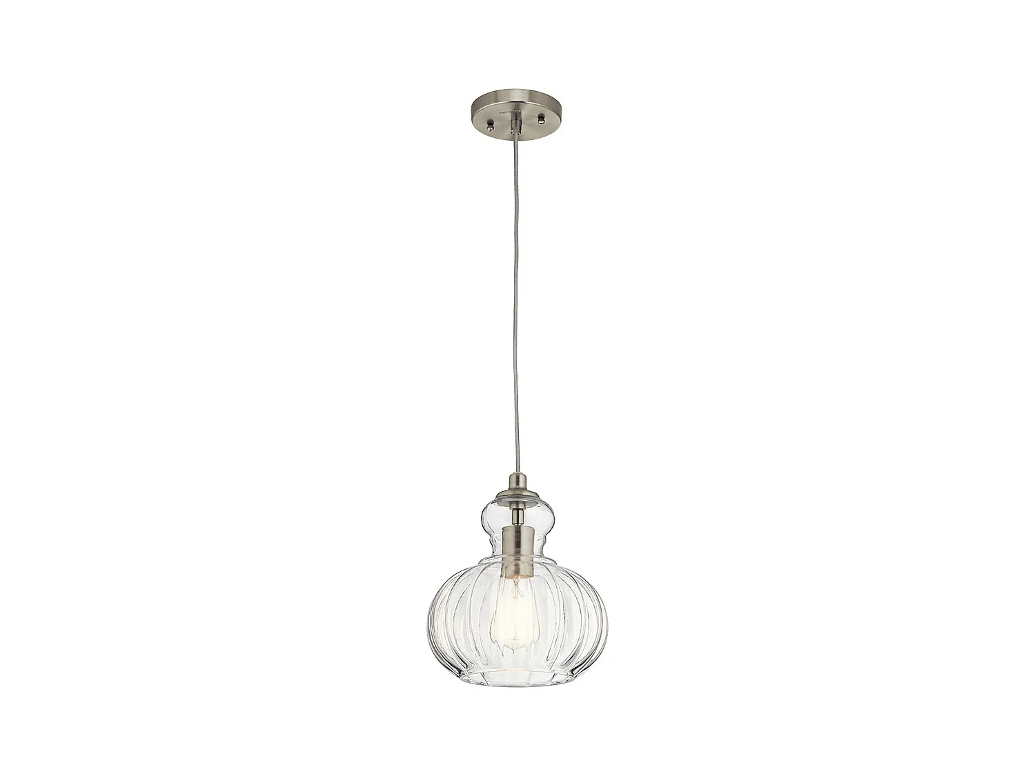 Suspension à 1 lumière Elstead Riviera, nickel brossé, E27