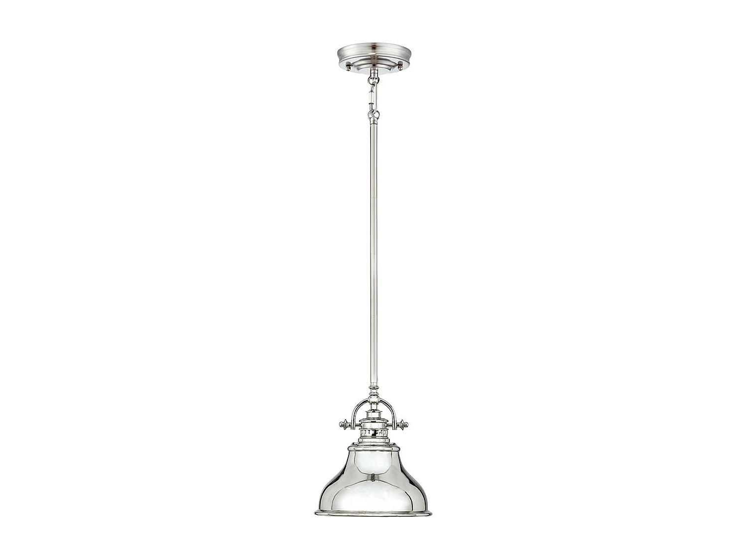 Elstead Emery - Pendente Mini Lampadario 1 Luce Cupola Argento, E27