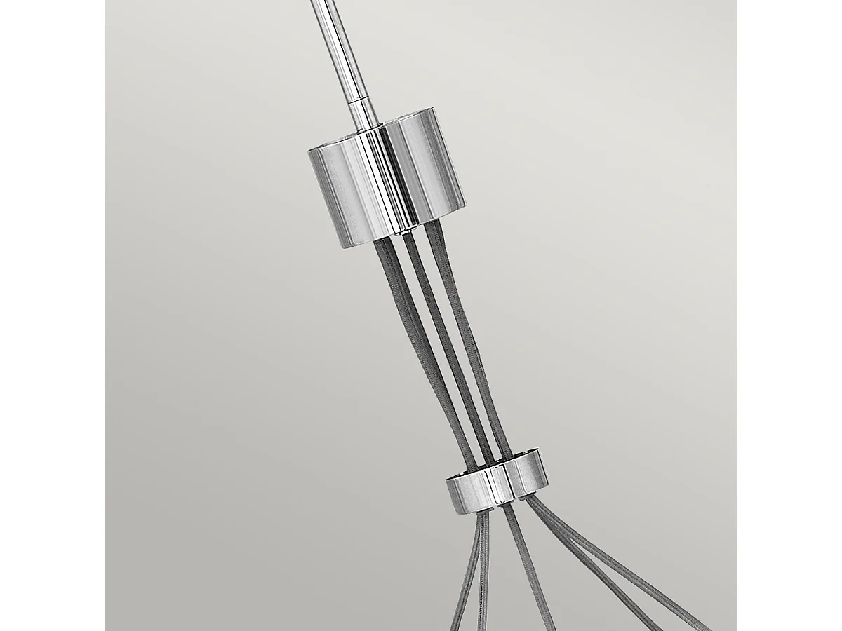 Lampadario Contemporaneo Ensemble Acciaio Nichel Lucido 5 Luci E27