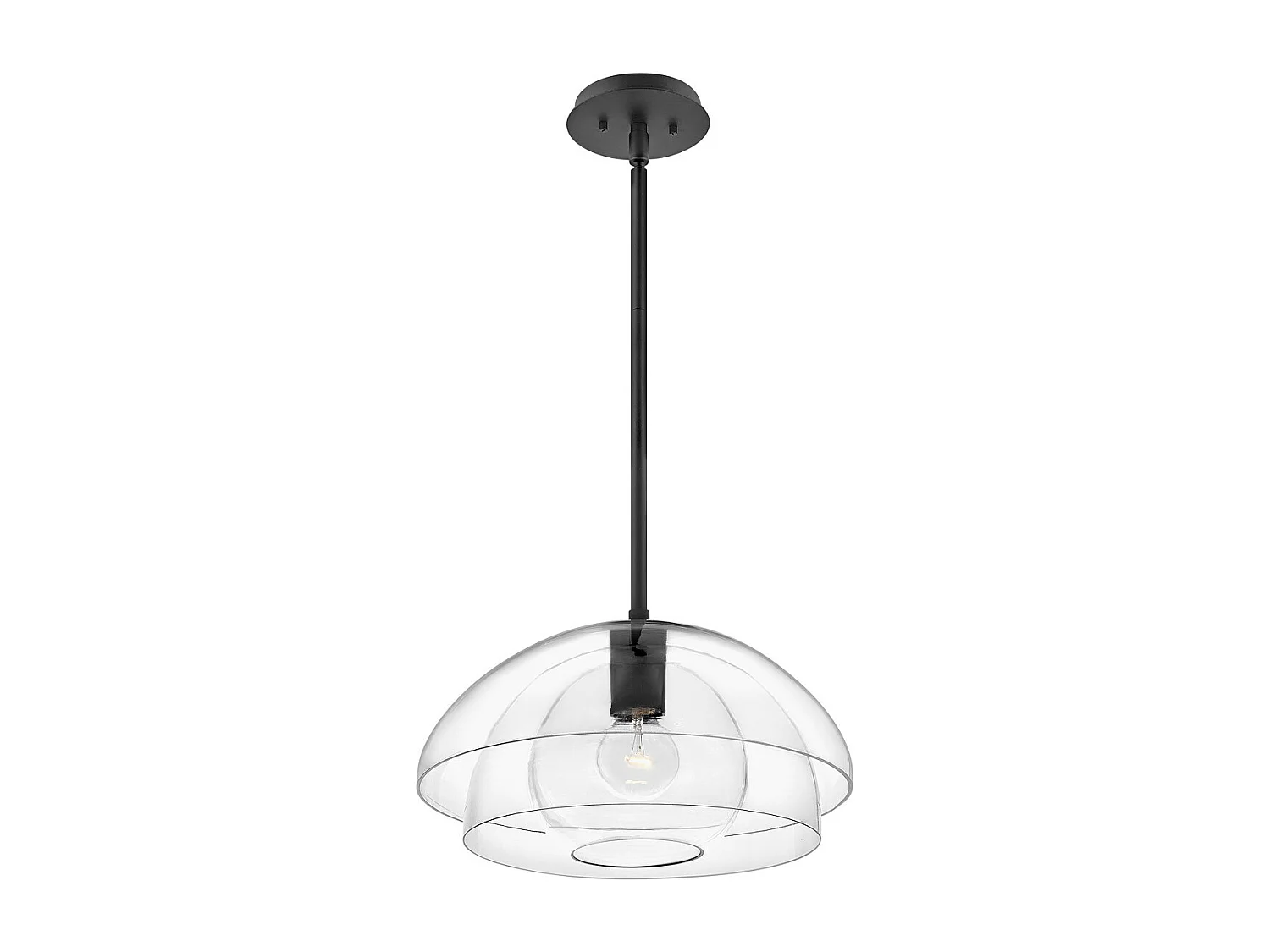 Elstead Hinkley Lotus Plafonnier Dome Suspension Noir