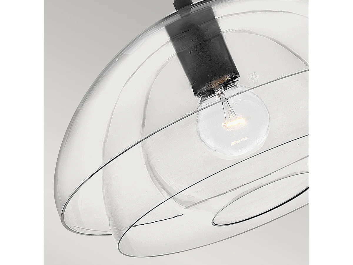 Elstead Hinkley Lotus Plafonnier Dome Suspension Noir