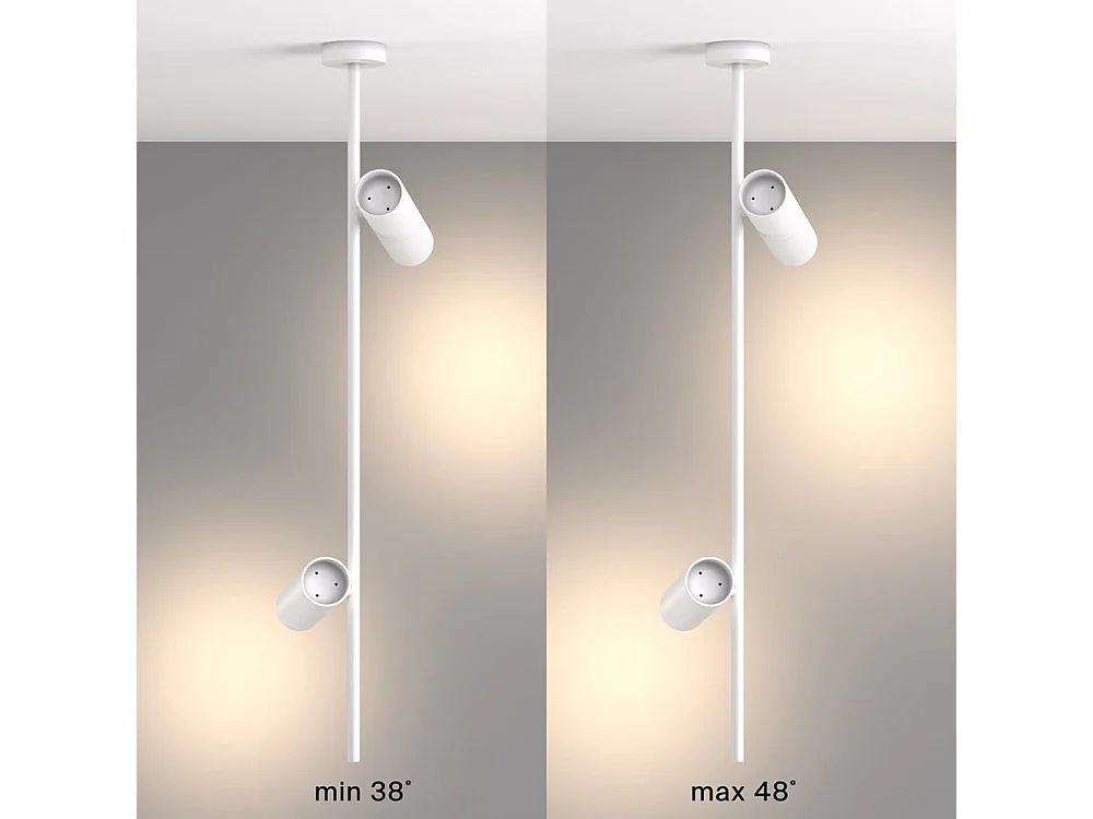 Elti Faretto da Soffitto Lampada a Sospensione Bianca, 2 Luci, GU10