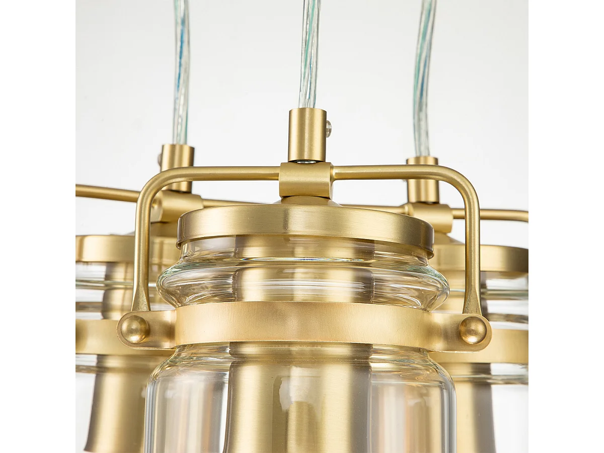 Elstead Kichler Brinley Lampada da soffitto a sospensione a grappolo in ottone spazzolato