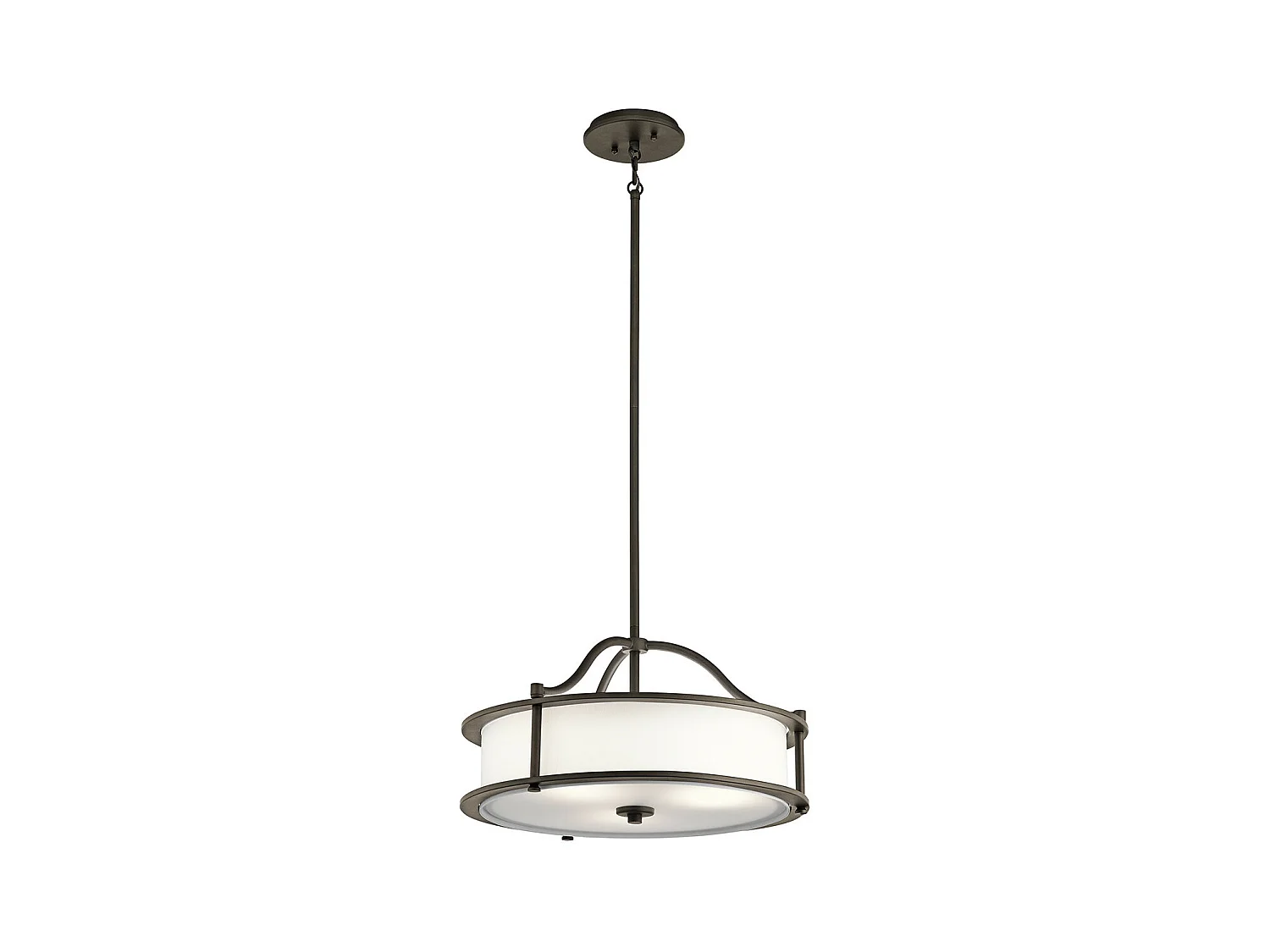 Elstead Emory Plafonnier rond semi-encastré à 3 ampoules en étain, E27